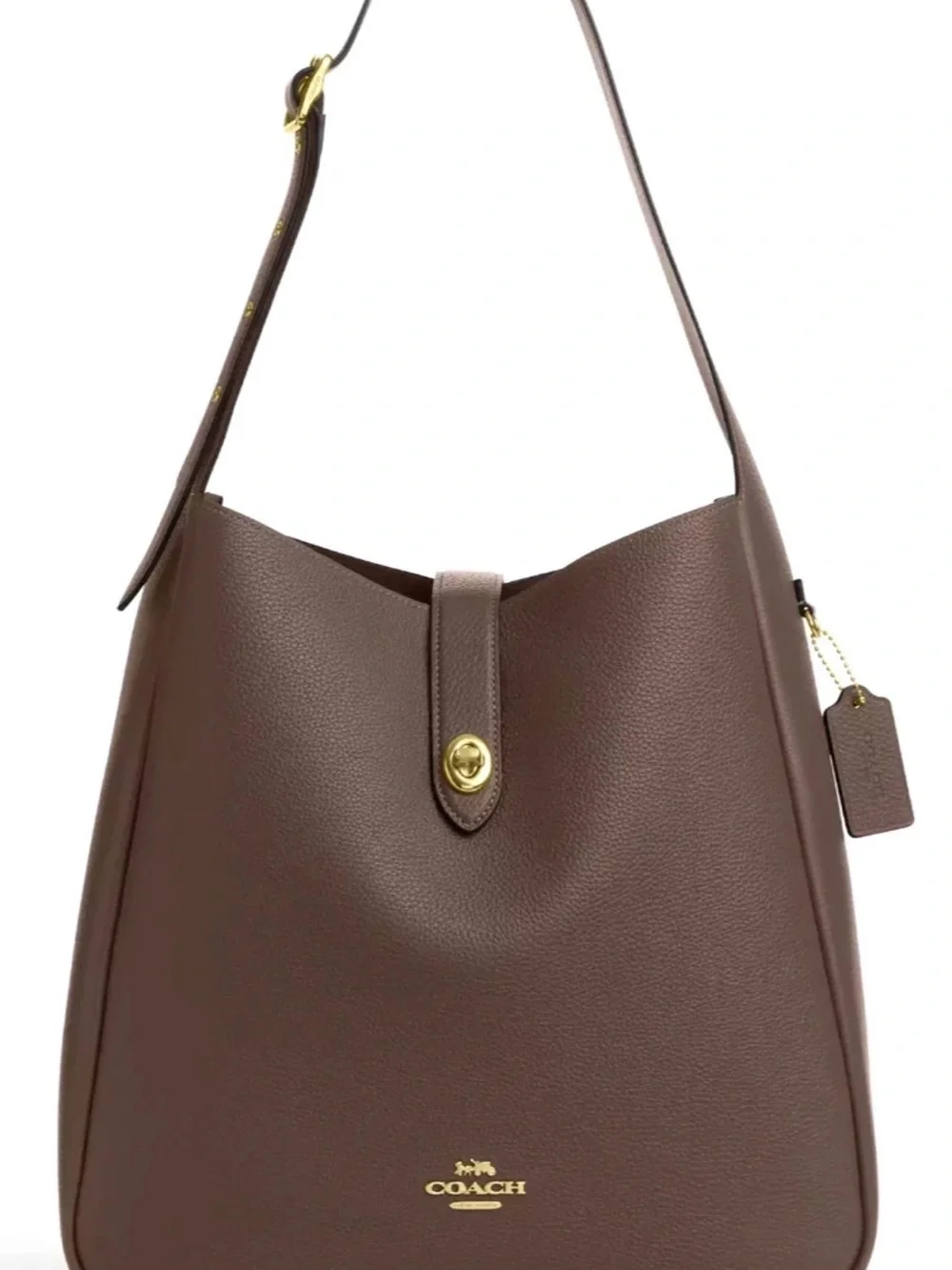 Coach Hadley in Stone Leather Shoulder Tote - Classic Everyday Bag